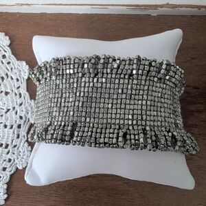 Silver Beaded Stretch Bracelet - Women's Fashion Jewelry